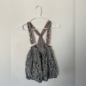 Deux Par Deux Floral Overal Skirt Size 4